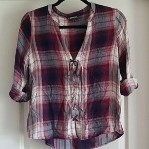 Express | Plaid Express top